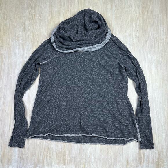 Free People Beach Heather Gray Cocoon Funnel Cowl Neck Long Sleeve Two Body M/L - Picture 1 of 14